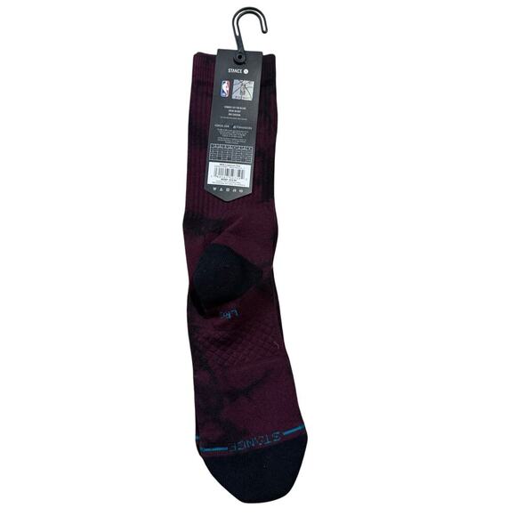 NWT - STANCE Socks, NBA Logoman Crew Socks,  size Large, Dye Maroon - Picture 3 of 6